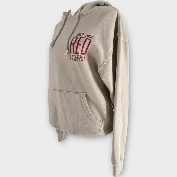 Taylor Swift RED TV Taylors Version Oversized Sweatshirt Beige Hoodie XS - Picture 2 of 11